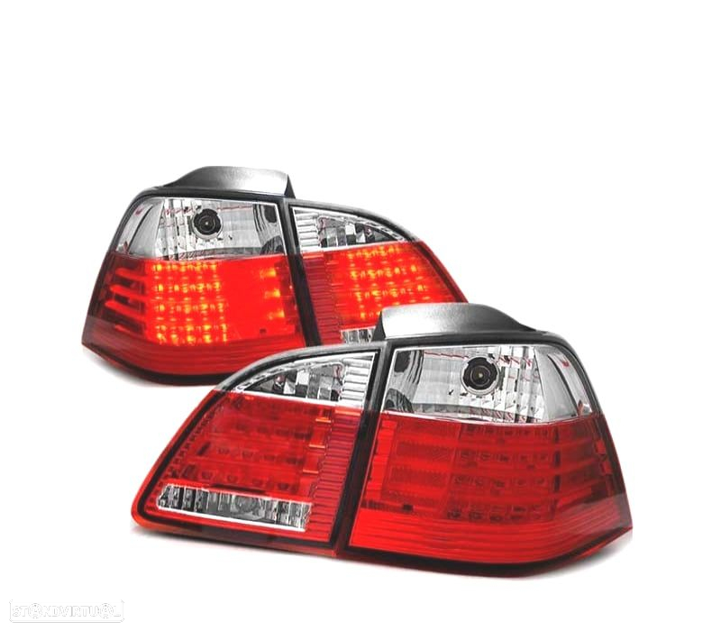 FAROLINS TRASEIROS LED PARA BMW E61 TOURING 04-07 VERMELHO BRANCO - 2