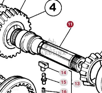 Massey Ferguson 3690 Wałek Wał Skrzyni Biegów Przekładni Dynashift CZĘŚCI 3616828M4 - 1