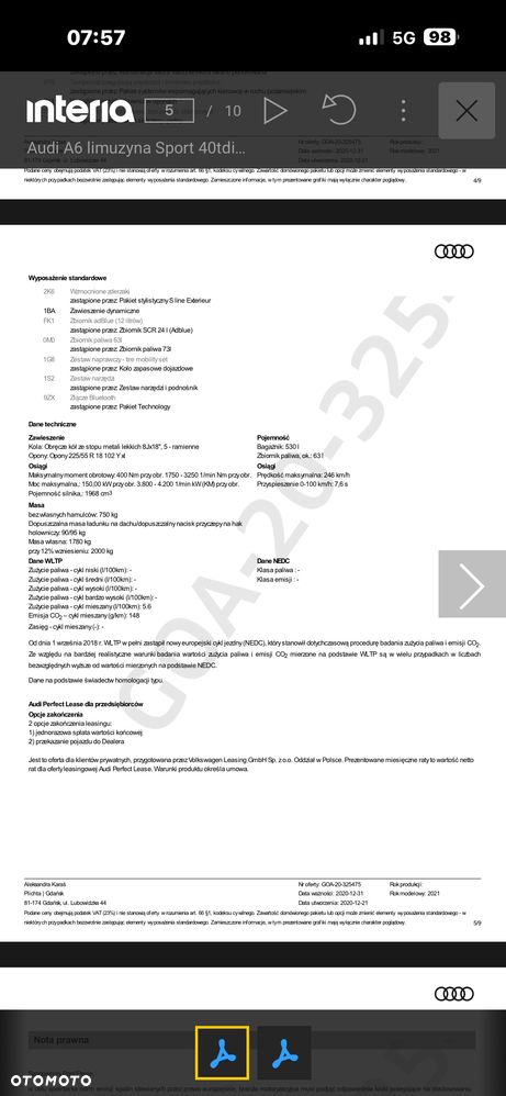 Audi A6 Limousine 40 TDI mHEV Quattro Sport S tronic - 15