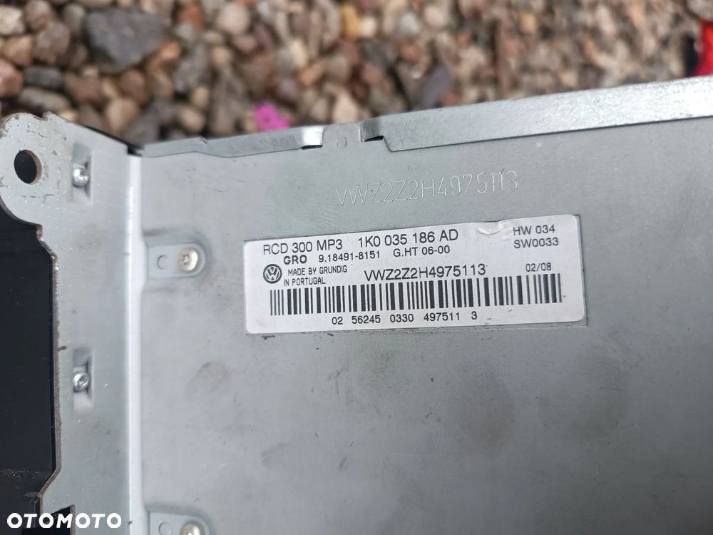 VOLKSWAGEN PASSAT B6 TOURAN GOLF V RADIO RADIOODTWARZACZ 1K0035186AD - 3