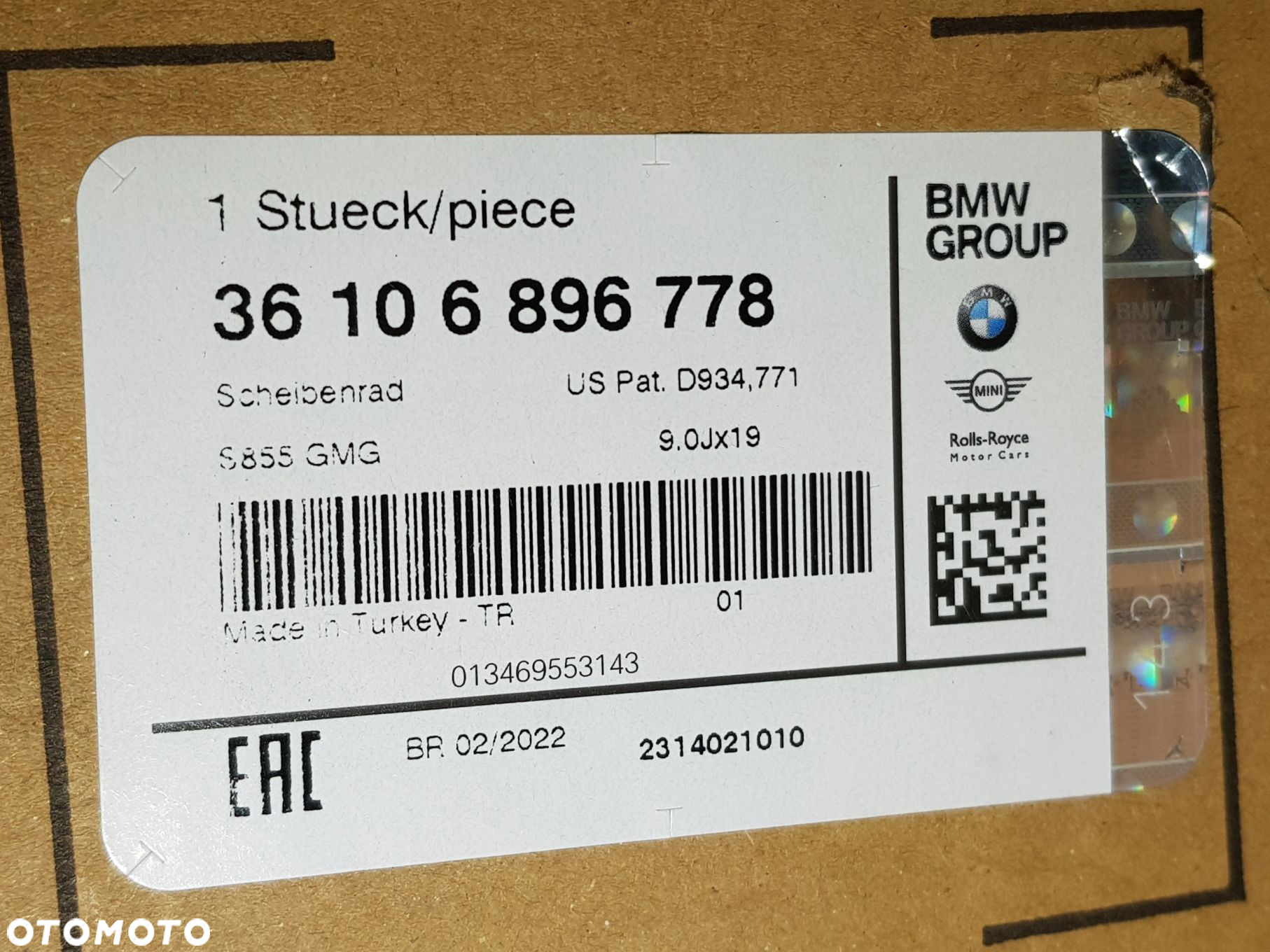 NOWA ORYGINALNA Felga aluminiowa BMW M4 G82 G22 20" 8,5" 5x112 ET35 8747310 - 9