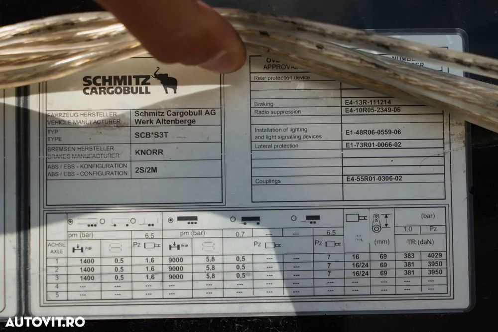 Schmitz Cargobull / CORTINĂ / MEGA / LVT / ACOPERIȘ RIDICAT / PUNȚ RIDICAT - 31