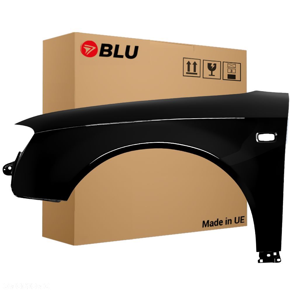 BLU Błotnik AUDI A4 B7 LY9B lewy czarny 04-08 przód ocynk BrillantSchwarz - 1