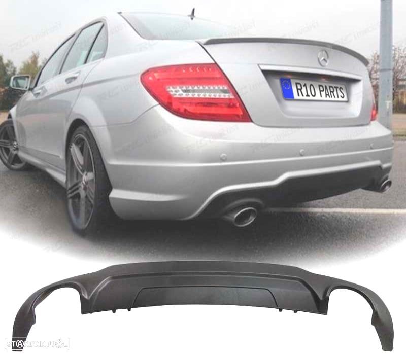 DIFUSOR TRASEIRO MERCEDES CLASE C W204 12- SAIDA ESQUERDA E DIREITA - 1
