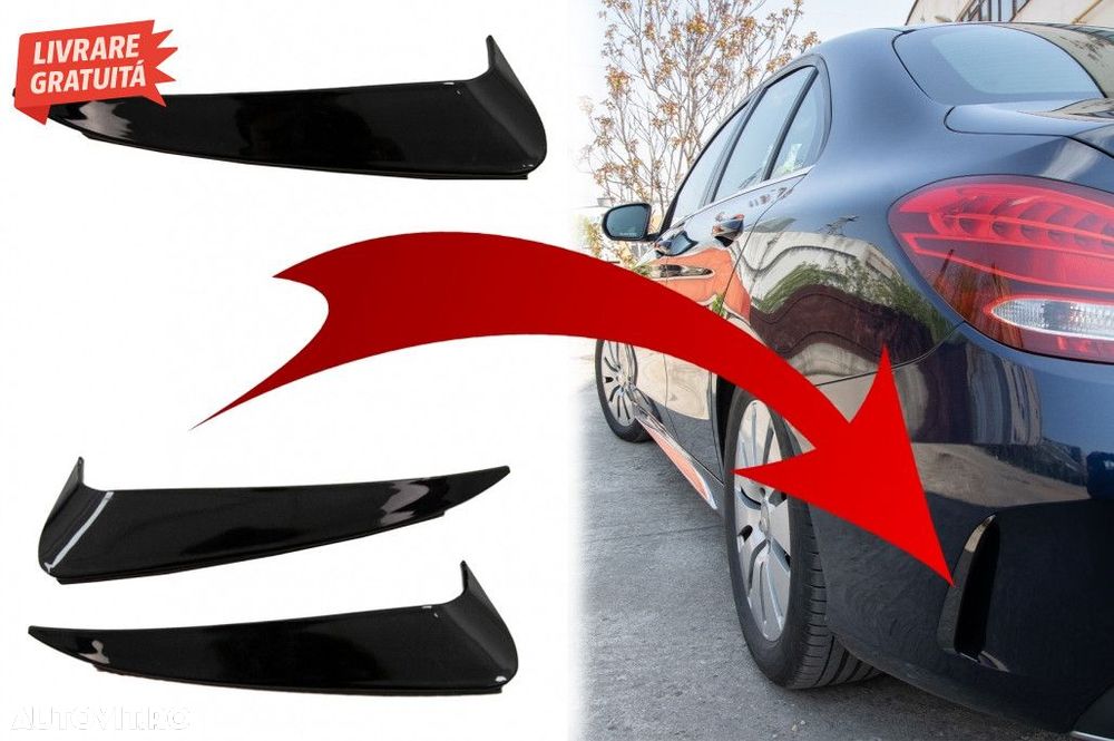 Ornamente bara Spate flapsuri Mercedes C Class W205 (2014-2020) Negru - 1