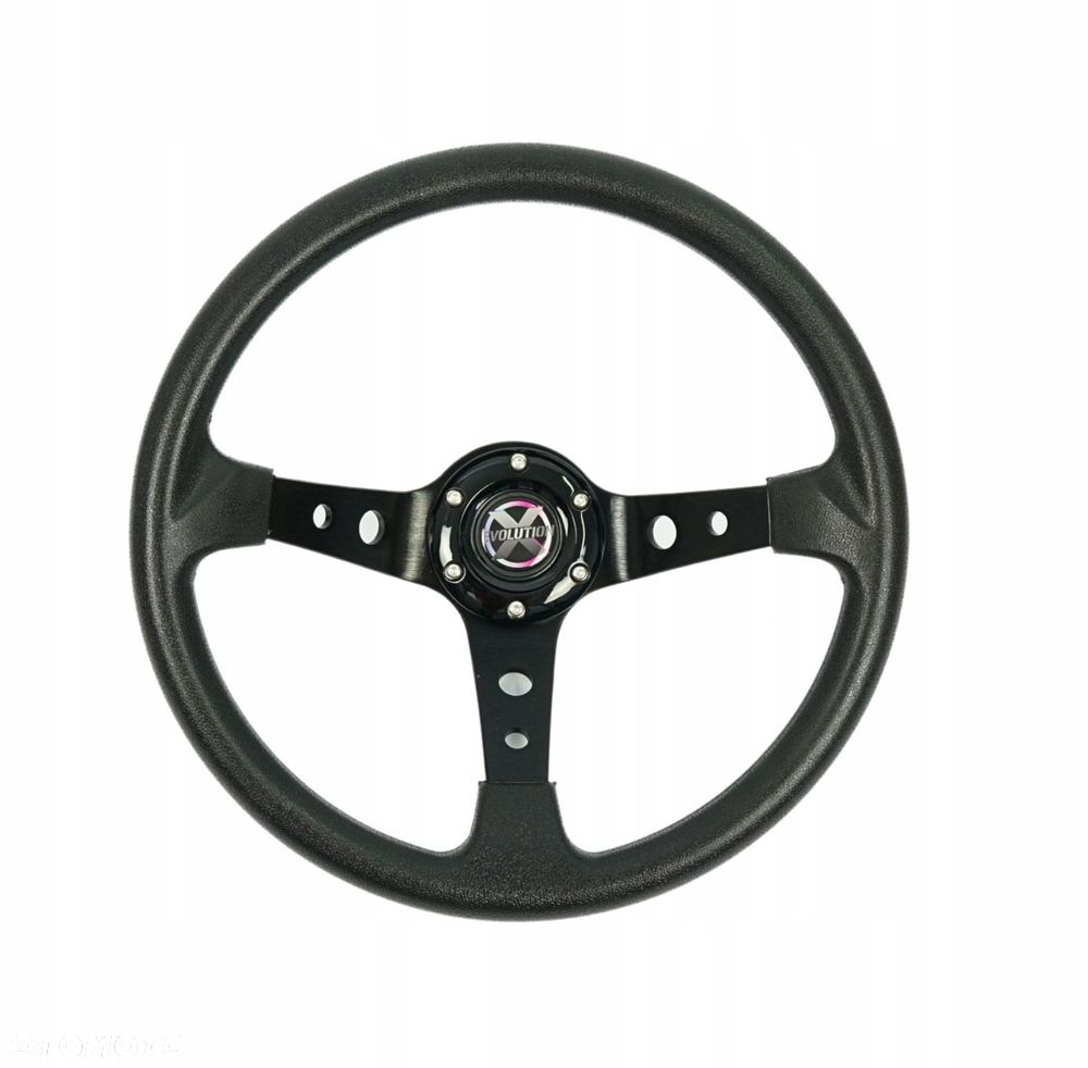 Sportowa Kierownica EVO 350MM odsadzenie 80mm CZARNA drift - 1