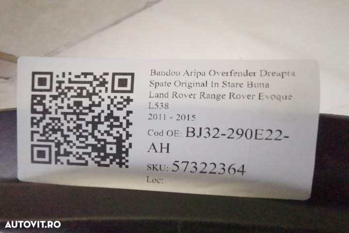 Bandou Aripa Overfender Dreapta Spate Original In Stare Buna Land Rove - 7
