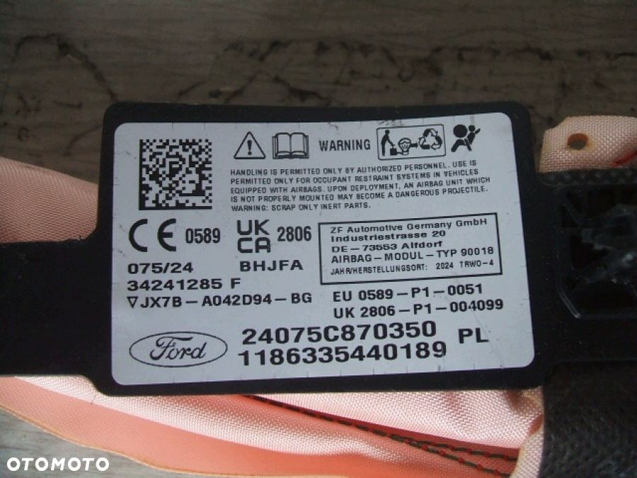FORD FOCUS MK4 KURTYNA AIRBAG PODUSZKA w FOTEL LEWA JX7B-A042D95-BG - 7