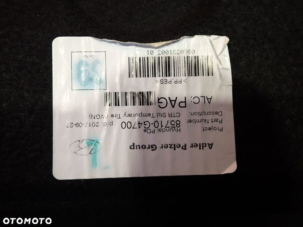 PODŁOGA SCHOWEK BAGAŻNIKA HYUNADI I30 III  85751-G4720   85710-G4700 - 4