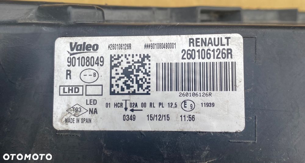 RENAULT MEGANE 4 IV LAMPA PRZEDNIA PRAWA REFLEKTOR PRAWY PRZÓD FULL LED  LEDOWY PURE VISION  EUROPA FULLLED pure 260106126R Wwa - 11