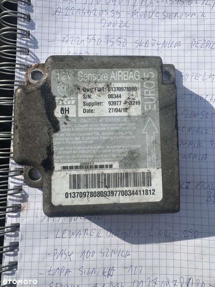 Fiat ducato sensor air bag  lewarek biegów pas bezpieczeństwa pasy łapa silnika łapy silnika - 4