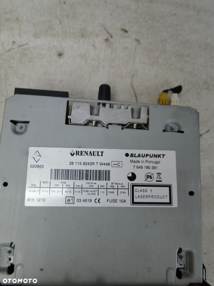 RENAULT FLUENCE RADIO RADIOODTWARZACZ CD EUROPA - 3