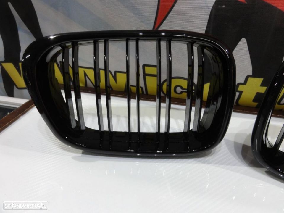 Grelha frontal BMW E39 1995-2003 M4 look / dupla lâmina em preto piano brilhante - 4