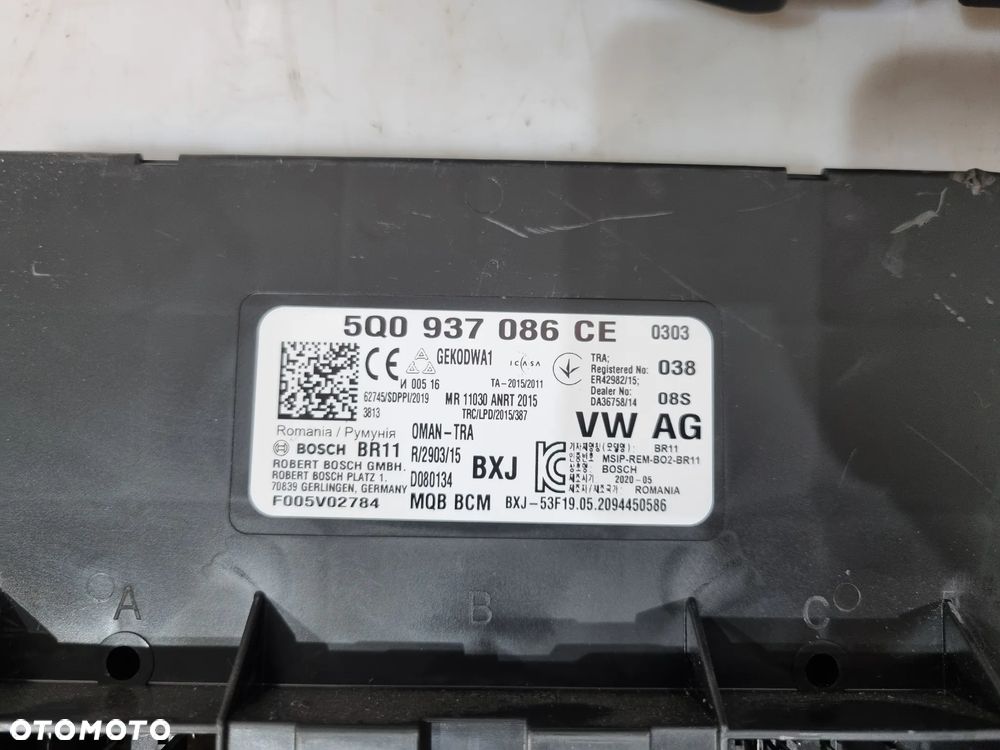 VW GOLF VII 2.0 TDI ZESTAW STARTOWY 5G1920741D 5Q0937086CE 04L907309P 3Q0907530AC - 5