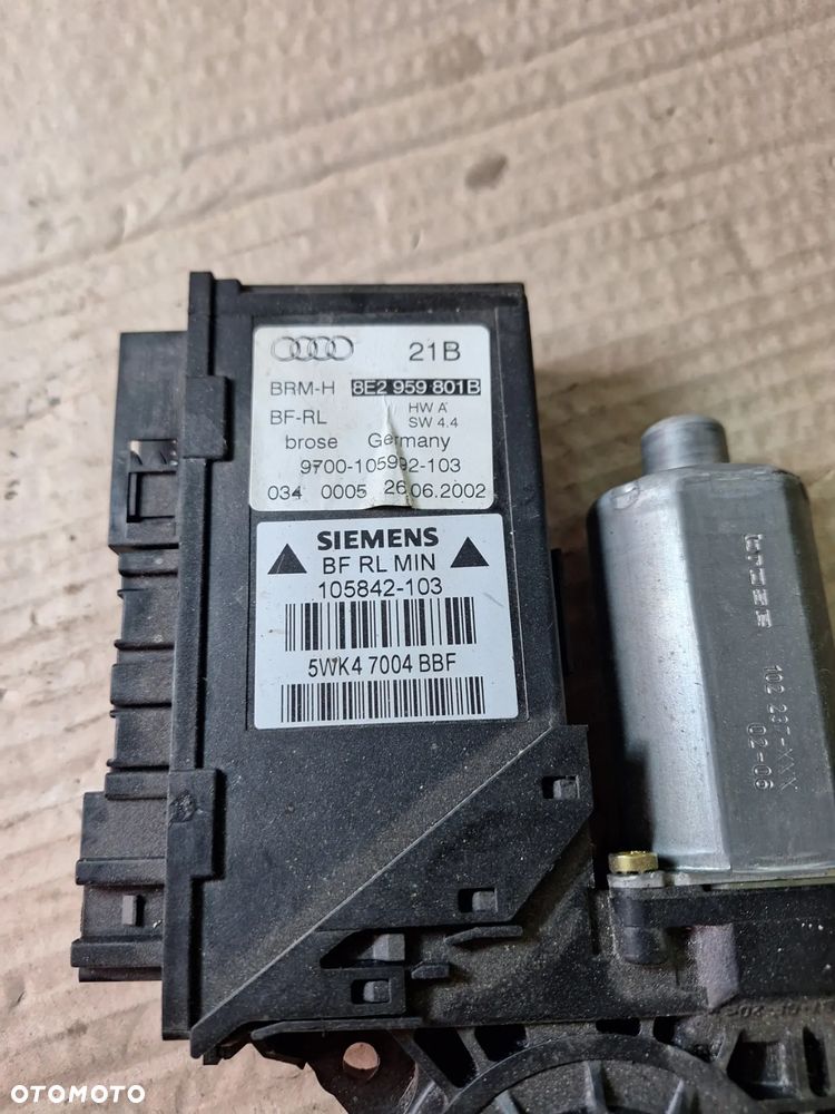 silniczek szyby lewy przód 8E2959801B AUDI A4 B7 B6 - 2