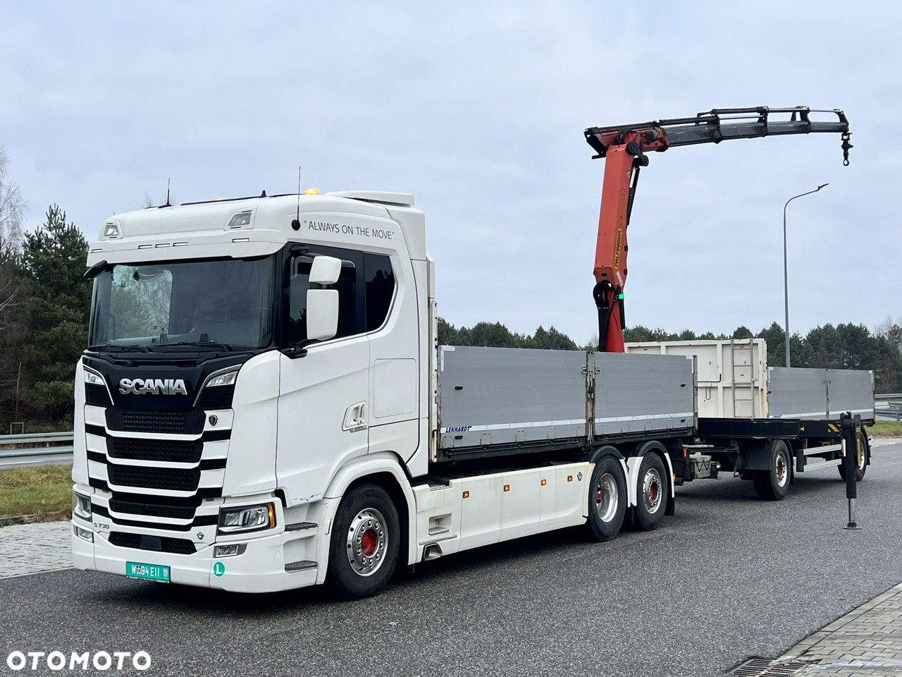 Scania s730 zestaw z przyczepa 2017/18 v8 palfinger dźwig z hds 6x2/4 - 19