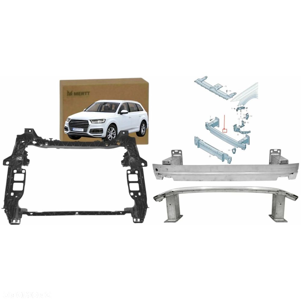 AUDI Q7 4M 2015-2019 PAS PRZEDNI wzmocnienie czołowe poszycie BELKA - 2