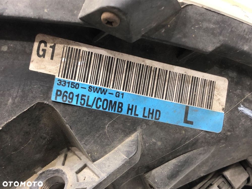 REFLEKTOR LEWY PRZÓD XENON  HONDA CR-V III (RE_) 2006 - 2022 2.0 i-VTEC (RE5, RE1) 110 kW [150 KM] - 6