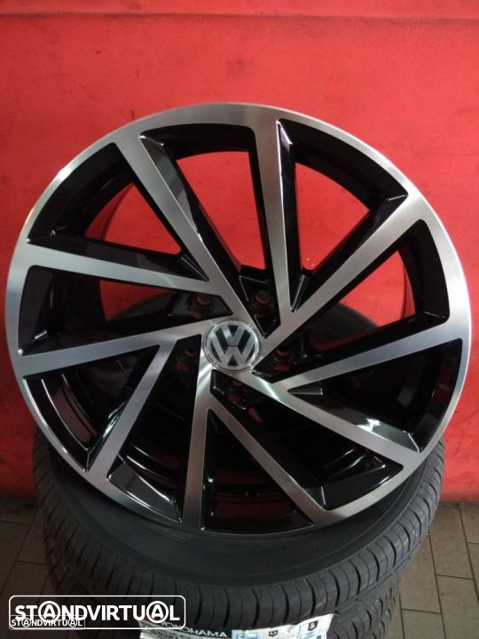 Jantes 17 NOVAS VW GTI pretas polidas C/ pneus usados - 2