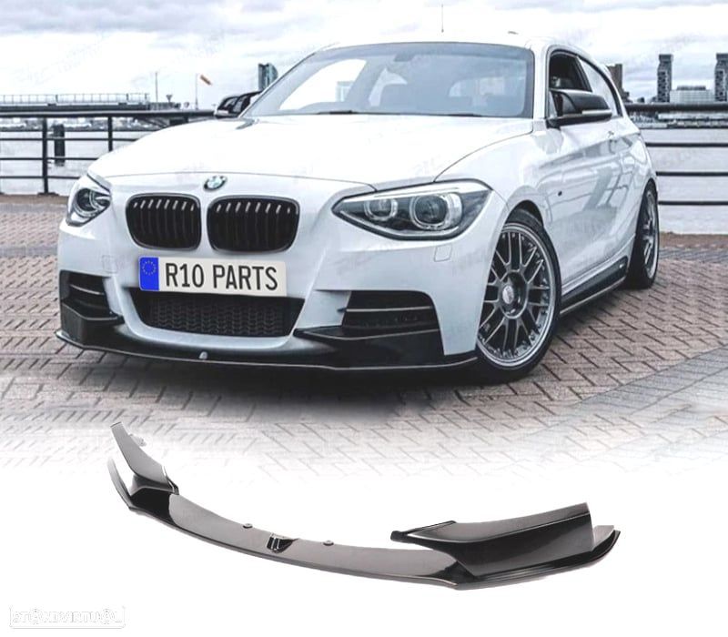 SPOILER LIP FRONTAL BMW F20 F21 11-15 M PERFORMANCE PRETO BRILHANTE - 1