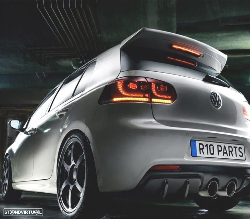 FAROLINS VOLKSWAGEN VW GOLF 6 LOOK R FULL LED DINÂMICOS VERMELHO - 1
