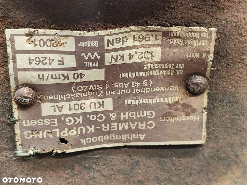 Konsola zaczepu KU301AL MASSEY FERGUSON 8250 - 9