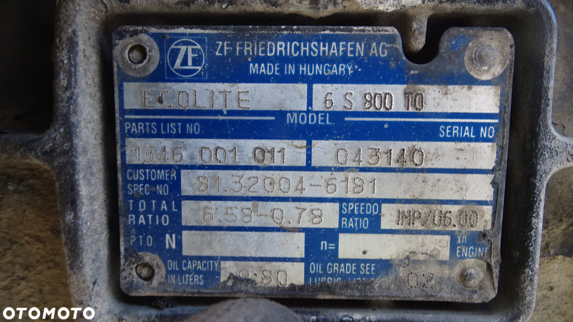 SKRZYNIA BIEGÓW 6S800 MAN TGL 12.210 - 6