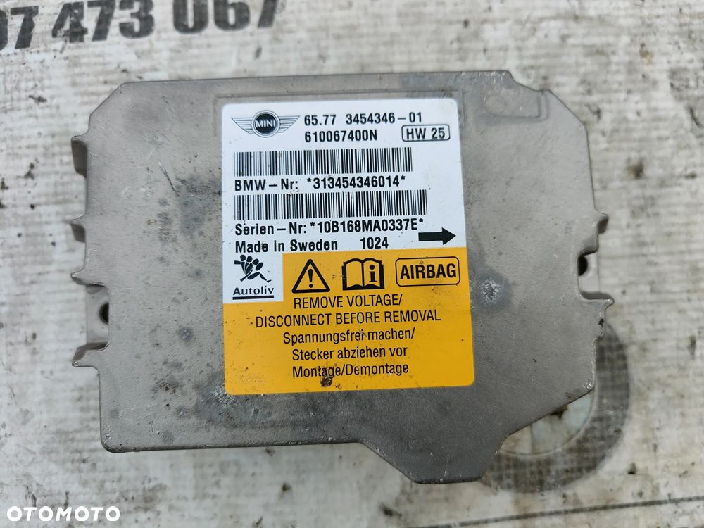 MINI Cooper Clubman R55 R56 R57 Sensor poduszek powietrznych Airbag 3454346 - 2