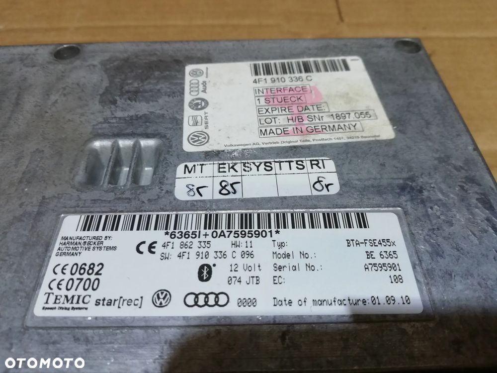 AUDI A8 D3 moduł BLUETOOTH 4F1862335 4F1910336C - 4