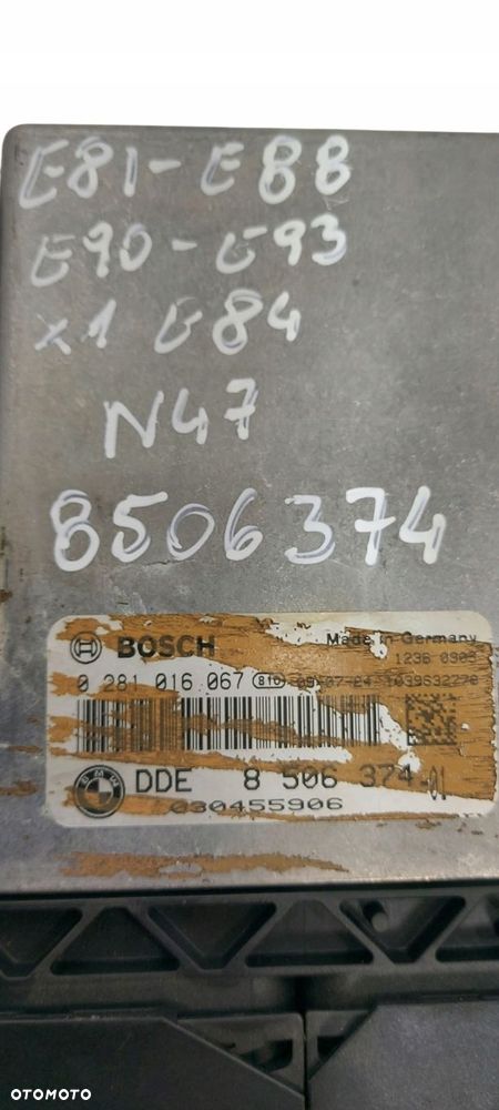 Bmw E81 E88 E90 E93 E84 Komputer Sterownik Silnika N47 8506374 0281016067 - 4