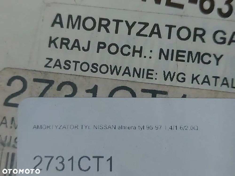 Amortyzator tył pasuje do Nissan Almera N15 - 2