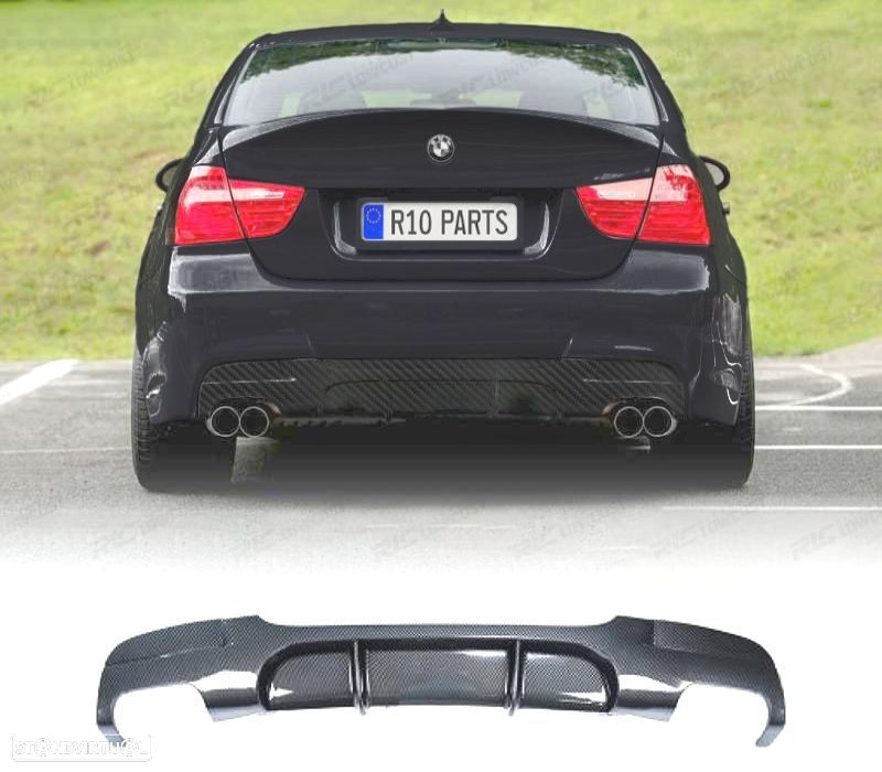 DIFUSOR BMW E90 E91 LOOK M PERFORMANCE CARBONO SAÍDA DUPLA - 1
