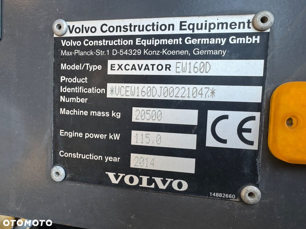 Volvo EW160D KOPARKA KOŁOWA // PODPORY PŁUG / LEMIESZ // 4 ŁYŻKI - 20