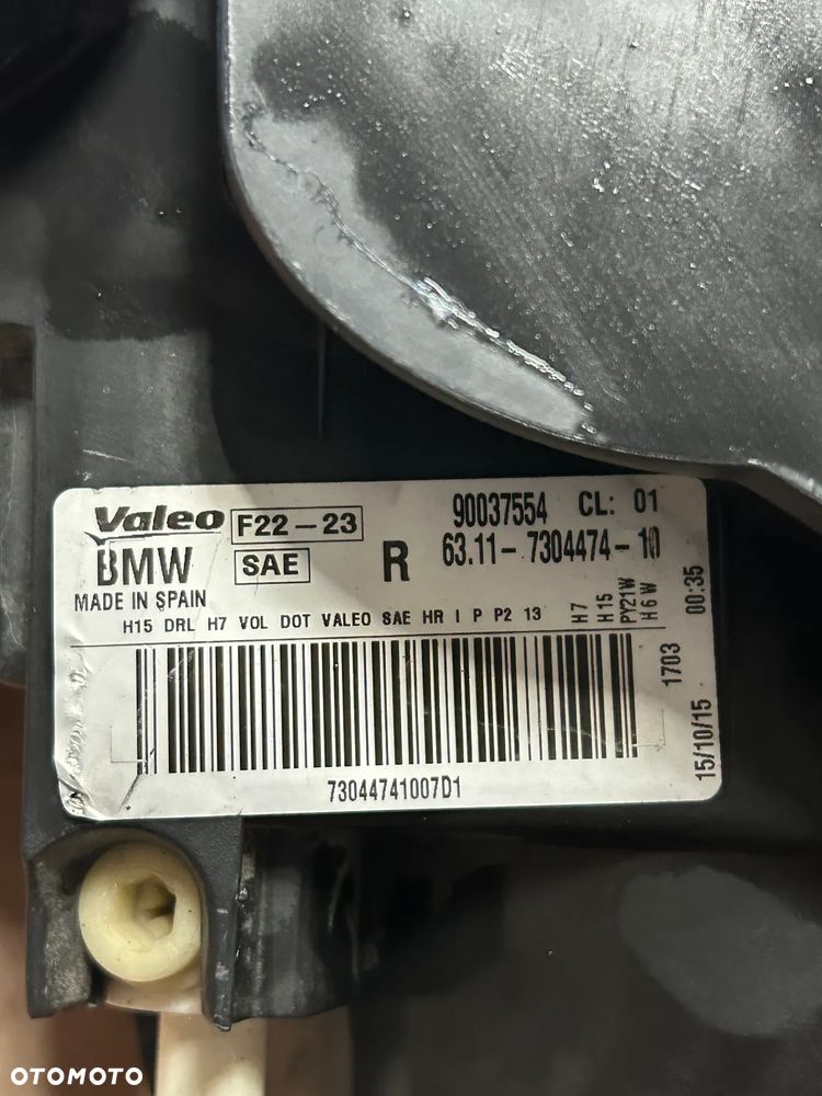 LAMPA BMW F23 PRAWY PRZÓD USZKODZONA ZALANA 7304474 - 5