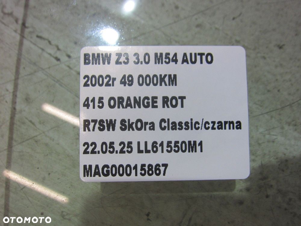 BMW Z3 E36 SZYBA DRZWI PRAWA PRZEDNIA PRAWY PRZÓD 51328397628 8397628 - 7