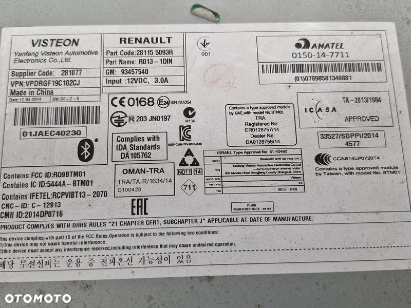 OPEL VIVARO TRAFIC III 3 RADIO FABRYCZNE 281155093R - 5