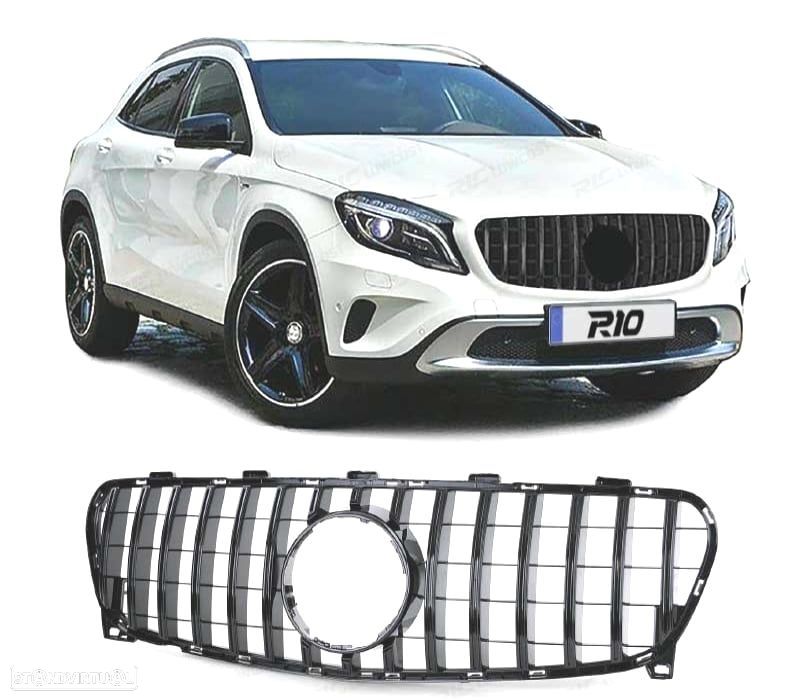 GRELHA FRONTAL MERCEDES GLA X156 17-20 LOOK AMG PRETO BRILHANTE - 1