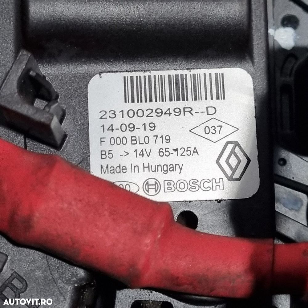 Alternator Dacia Sandero 2 Stepway 1.5 DCI 2012 - 2016 90CP 1461CC K9K Euro5 (1514) ... - 5