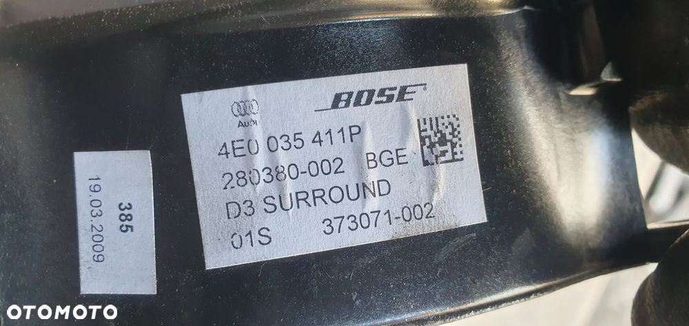 Głośnik deski półki tylnej BOSE Audi A8 D3 4E0035411P - 6