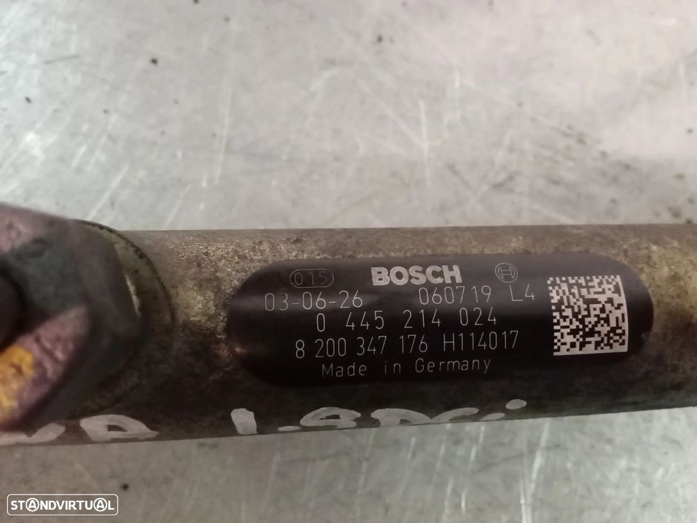 REGUA / RAMPA DE INJECÇÃO COM VALVULA  RENAULT 1.9DCI 0445214024 8200347176 - 2