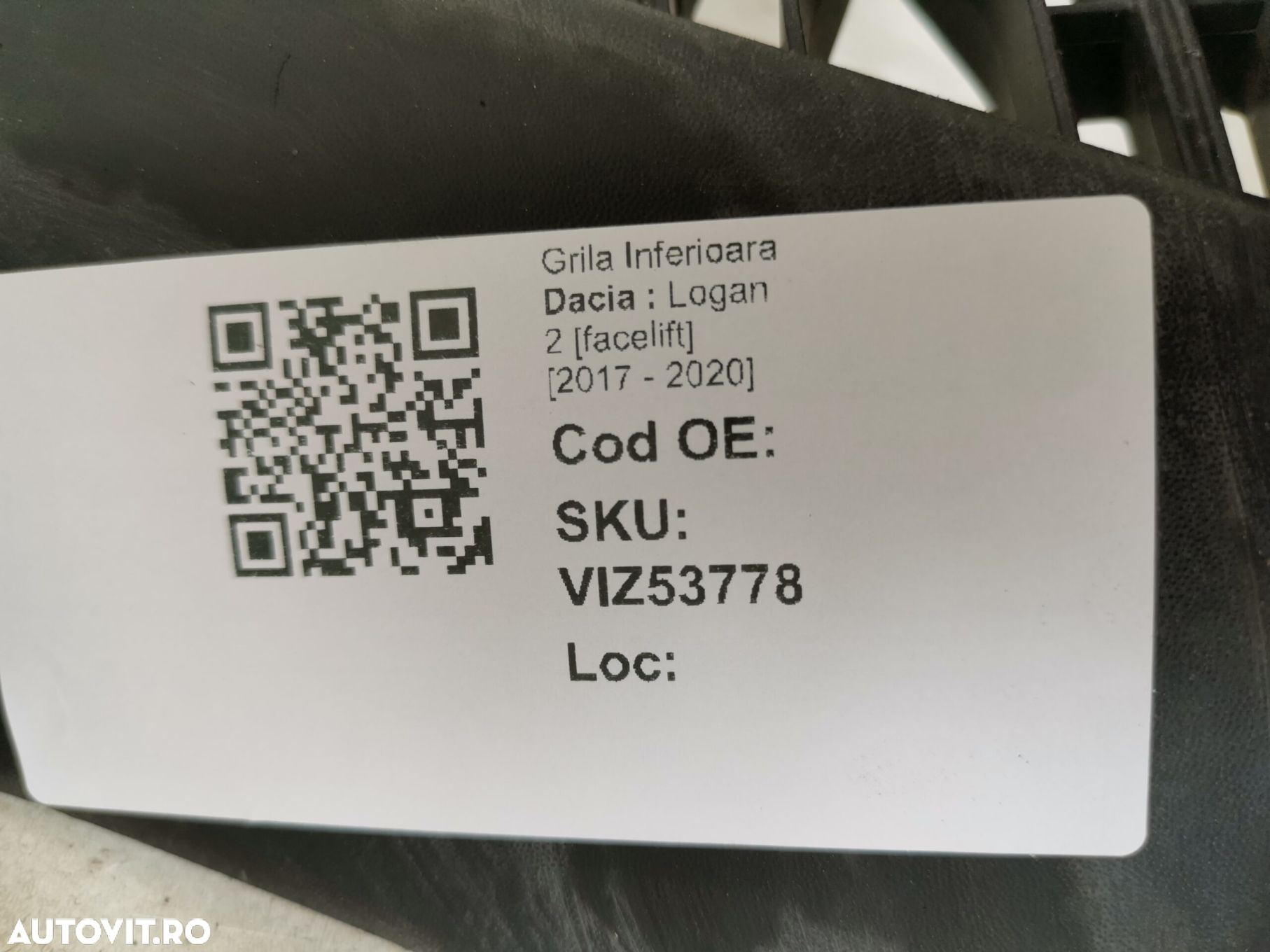 Grila Inferioara Dacia  Logan 2 [facelift] 2017 2018 2019 2020 Origina - 7
