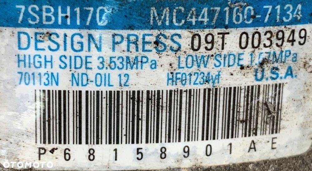 U1 DODGE RAM 1500 IV LIFT 14- KOMPRESOR SPRĘŻARKA KLIMATYZACJI 68158901AE - 9