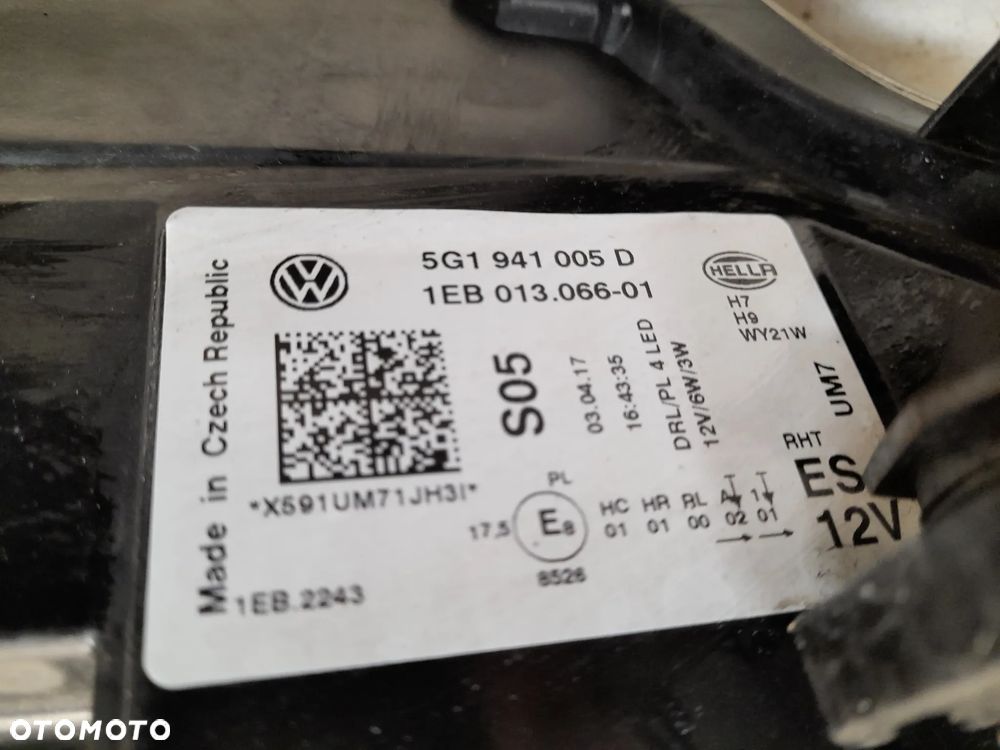 VW GOLF VII 7 LAMPA LED PRZEDNIA LEWA 5G1941005D - 8