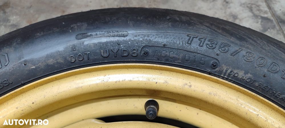 ROATĂ REZERVĂ TOYOTA PRIUS R16 5X100 T135/80 D16 / 2009-2015 - 4