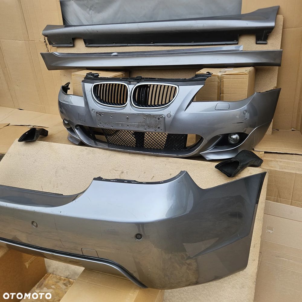 BMW E60 M PAKIET ZDERZAK PRZEDNI PRZÓD TYLNY TYŁ PROGI KOMPLET SPACEGRAU WLOTY ABSORBER 7896582 - 2