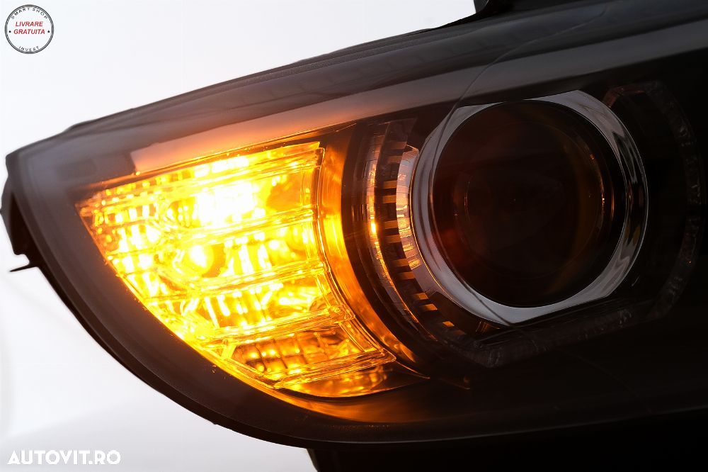 Faruri Xenon Angel Eyes BMW Seria 3 E92 E93 (2006-2010) 3D Negru- livrare gratuita - 11