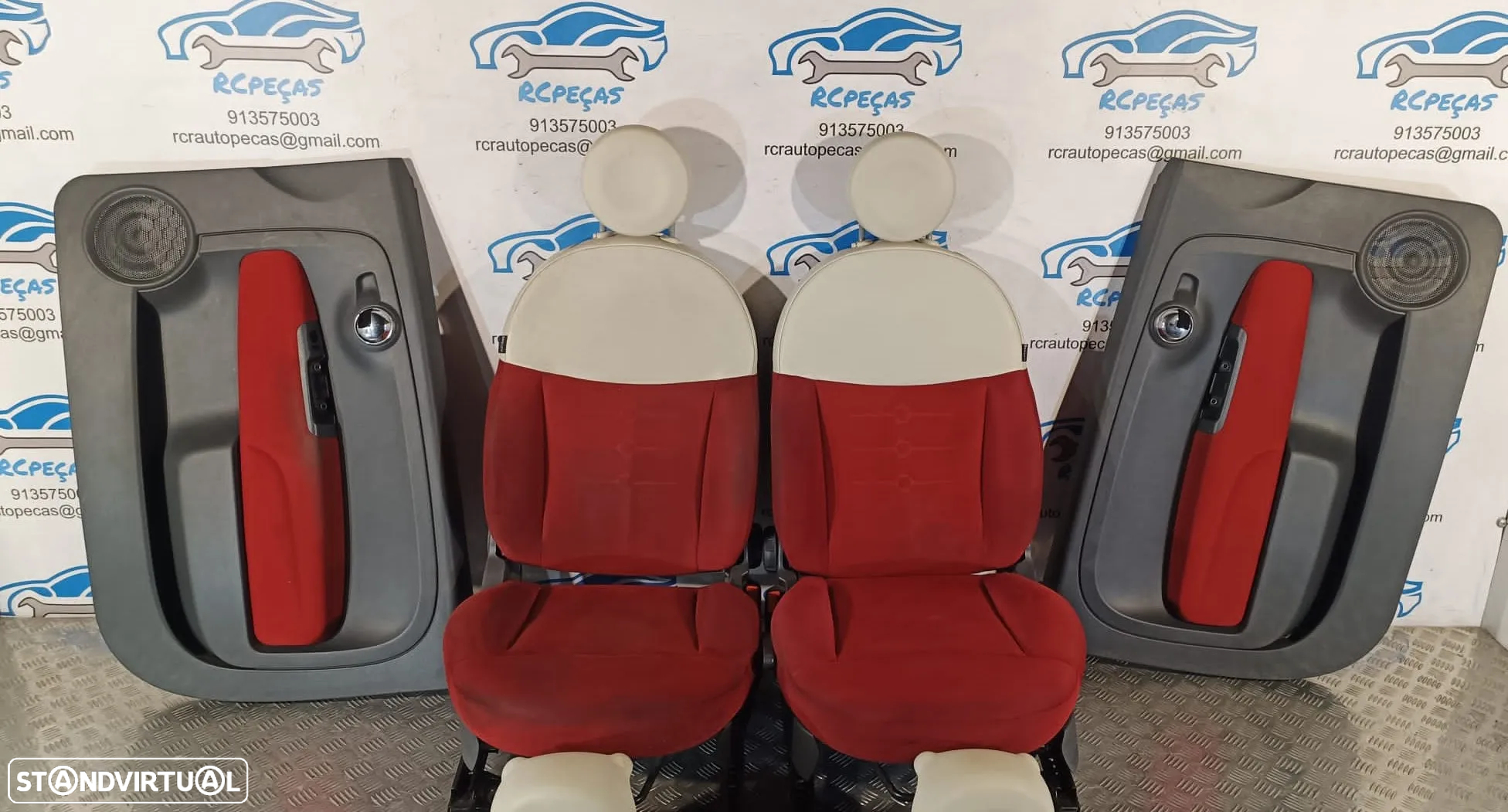BANCOS FIAT 500 312 TECIDO QUARTELAS - 22
