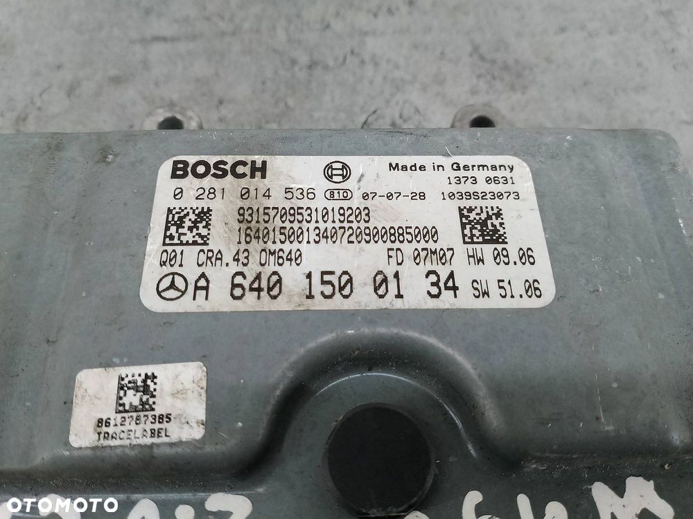 KOMPUTER, STEROWNIK MERCEDES  KLASA B W245 A6401500134  0281014536 2.0 CDI - 3