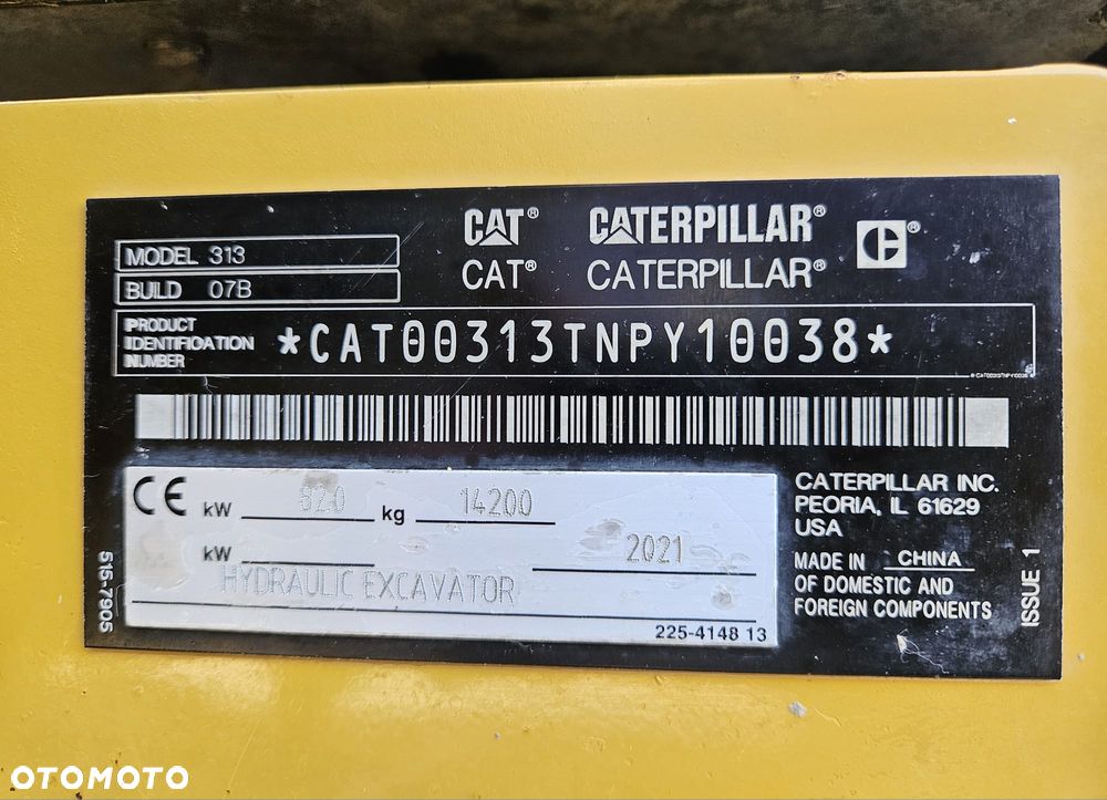 Caterpillar CAT 313 | 2021 | 4511 MTH | KOPARKA GĄSIENICOWA 313FL 313F 313EL E 311 312 314 315 - 28