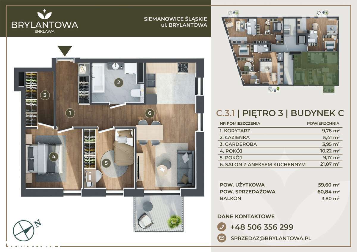 3-pokojowe, balkon, winda, parking, zieleń